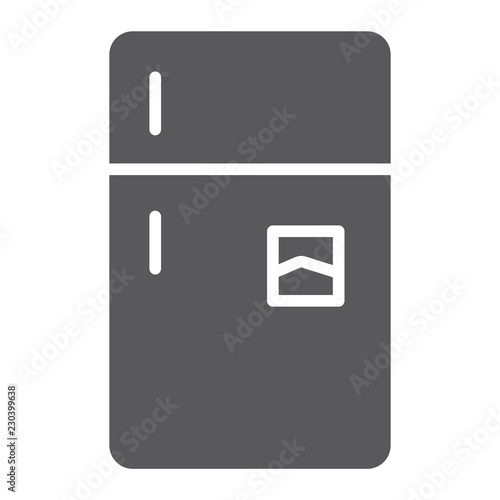 Refrigerator glyph icon, freeze and household, fridge sign, vector graphics, a solid pattern on a white background.