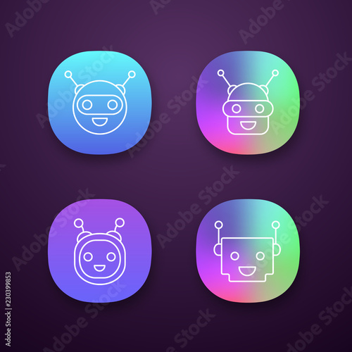 Chatbots app icons set