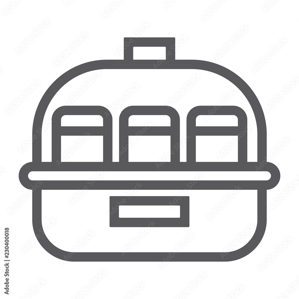 Yogurt maker line icon, kitchen and electric, appliance sign, vector graphics, a linear pattern on a white background. Yogurt maker line icon, kitchen and electric, appliance sign, vector graphics, a linear pattern on a white background.