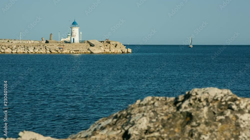 Port and sailing boat at the Black Sea Port and sailing boat at the Black Sea