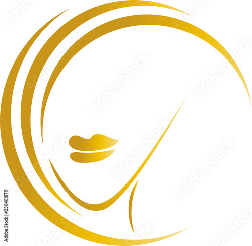 Gesicht und Haare, Frau, Friseur Logo