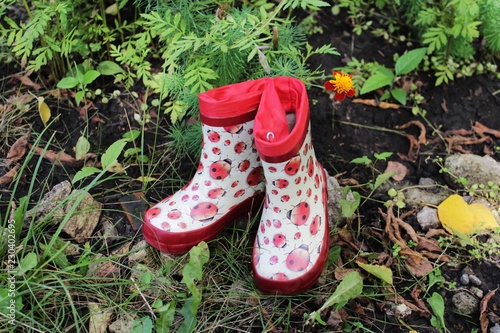 pair of red boots