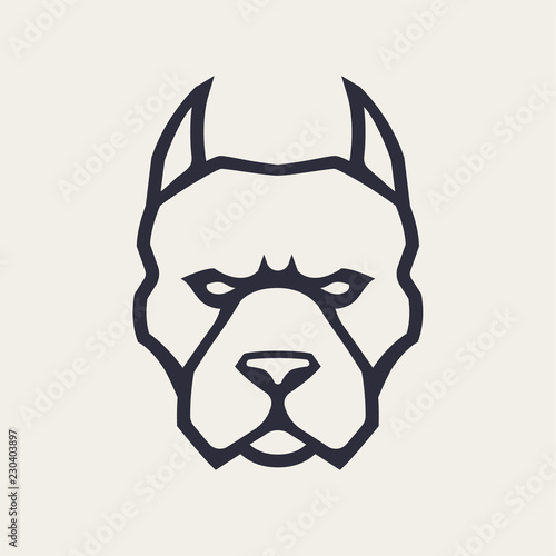 Tableau sur toile Pitbull Mascot Vector Icon