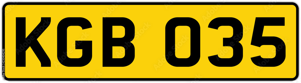 vehicle licence plates marking in England, United Kingdom, and Great Britain