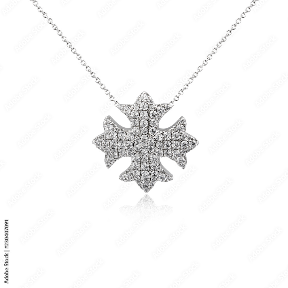 Silver fashion pendant isolated on white Silver fashion pendant isolated on white