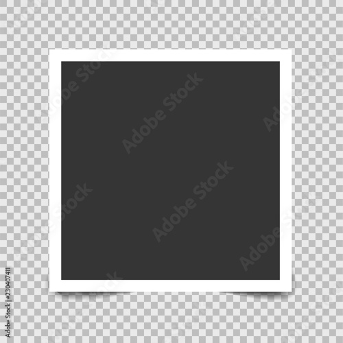 Vector blank photo frames with shadow effects isolated on background. Stock vector illustration