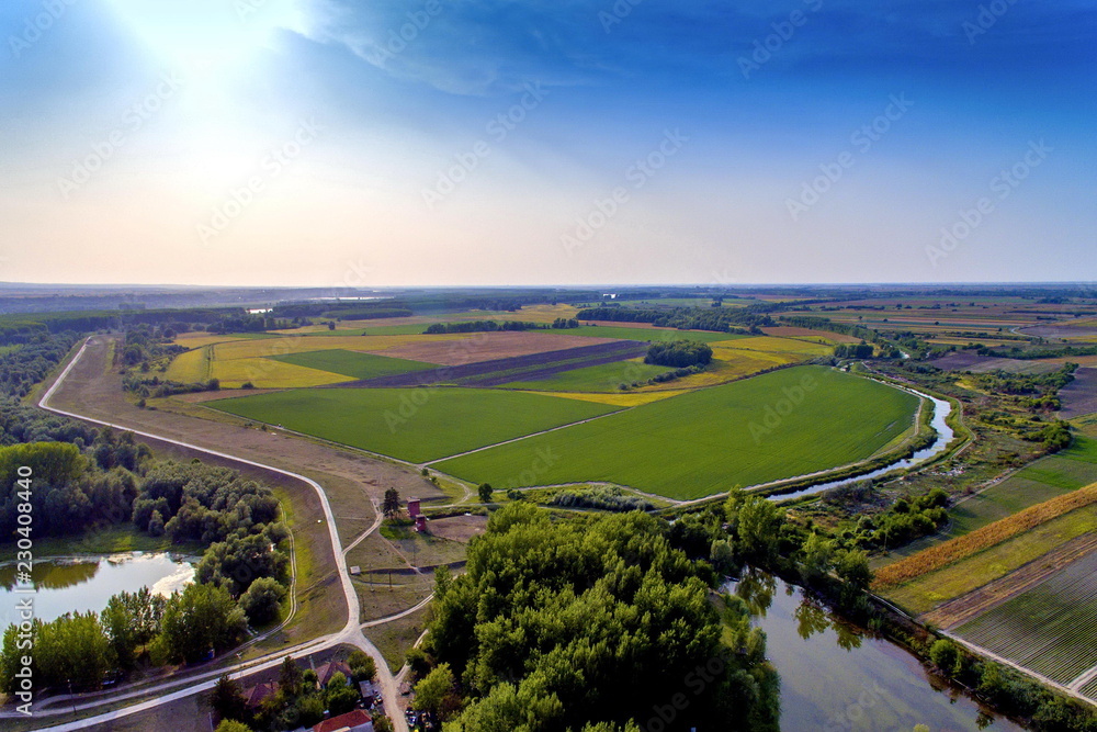 aerial view of countryside