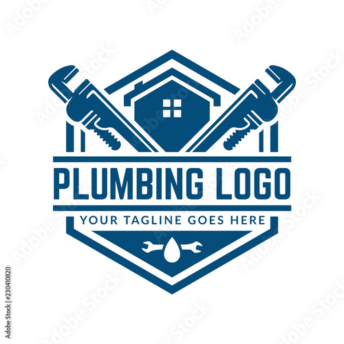 Plumbing logo template, easy to customize