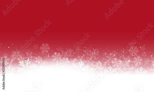 Rote Schneelandschaft Schneeflocken