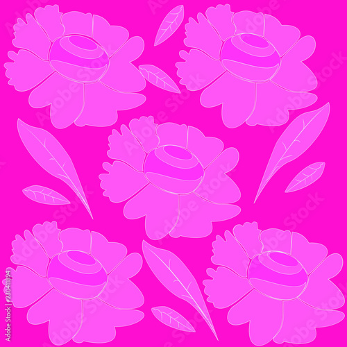 seamless pattern with pink zefir flowers 