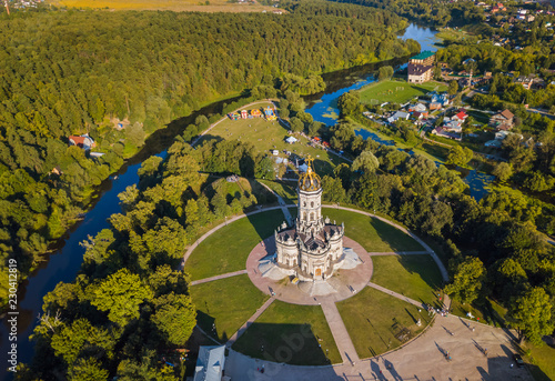 Church of Our Lady of the Sign (Znamenskaya church) in Dubrovitsy - Moscow region Russia - aerial view photo