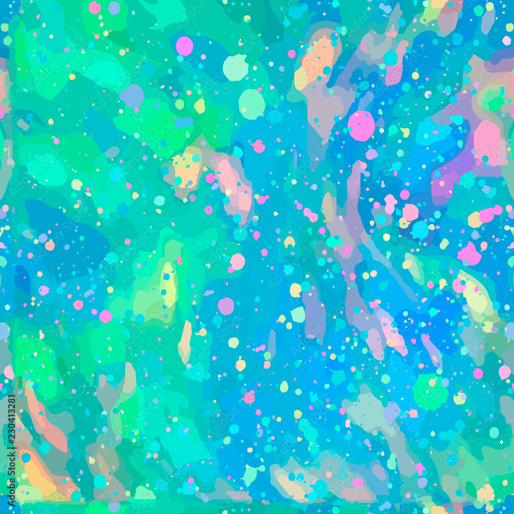 Seamless pattern from color splashes and smudges. Abstract seaml