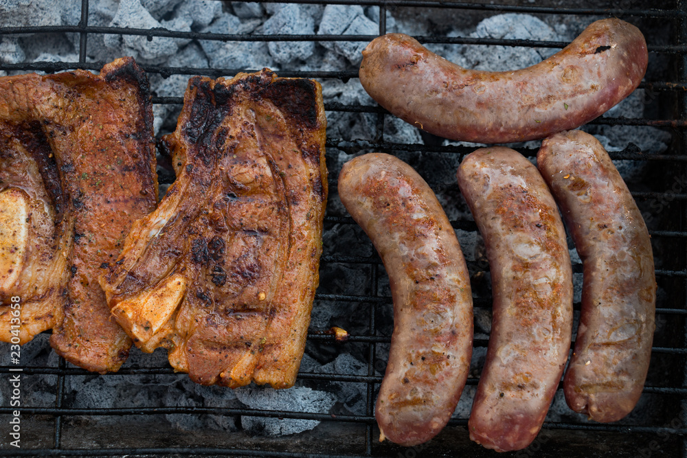 Traditional way of barbeque in South Africa called a braai Traditional way of barbeque in South Africa called a braai