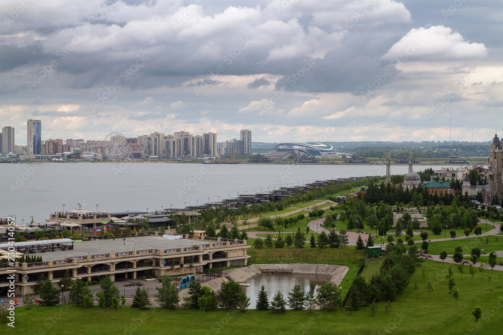 panorama of the city on a cloudy day