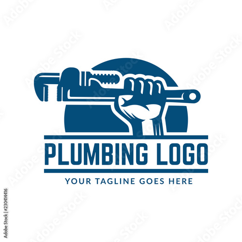 Plumbing logo template, easy to customize