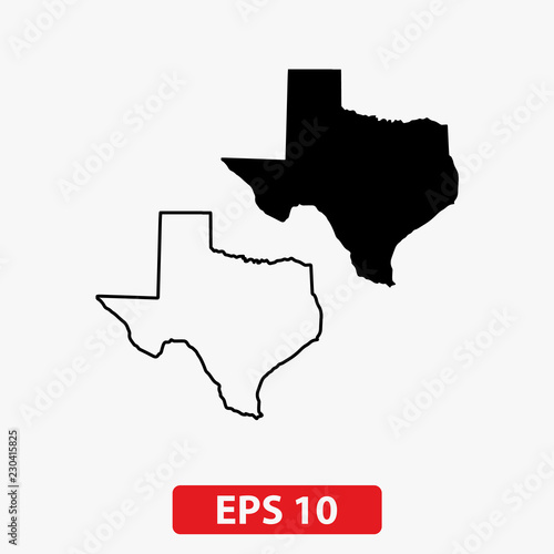 Map of Texas. Vector