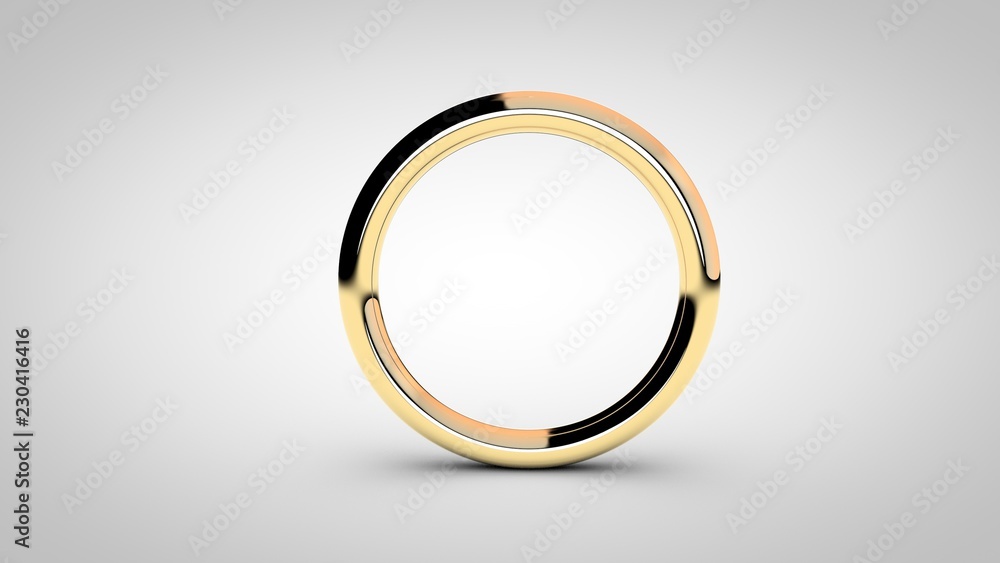 Elegant gold ring, 3D rendering illustration Elegant gold ring, 3D rendering illustration