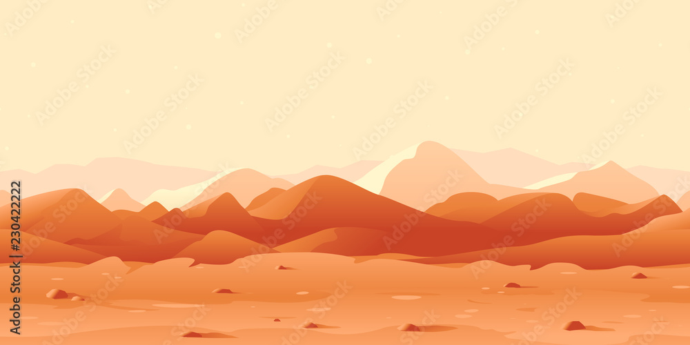 Mars Landscape Game Background - obrazy, fototapety, plakaty 