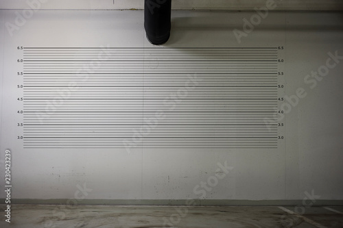 Empty wall. Police lineup or mugshot background