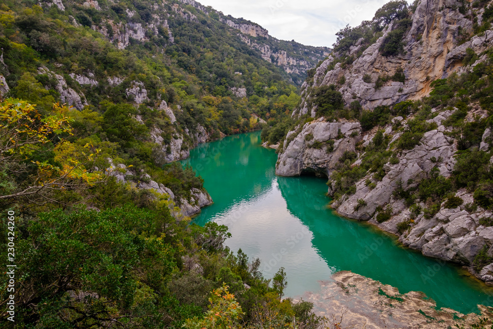 Basses Gorges du Verdon en automne. Quinson. Alpes de Haute Provence, France.	