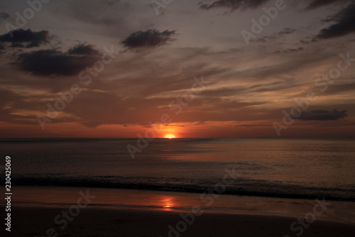 The beautiful sunset at the beach © kamolcha