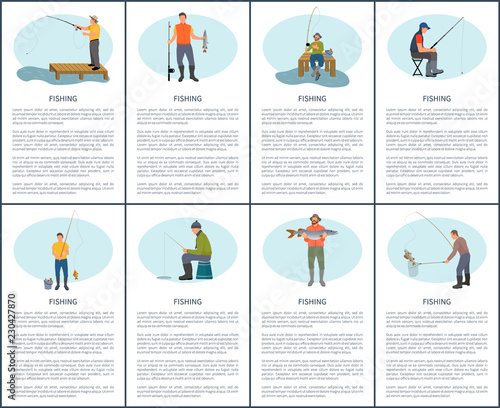 Fisherman Fishing from Platform and from Bank