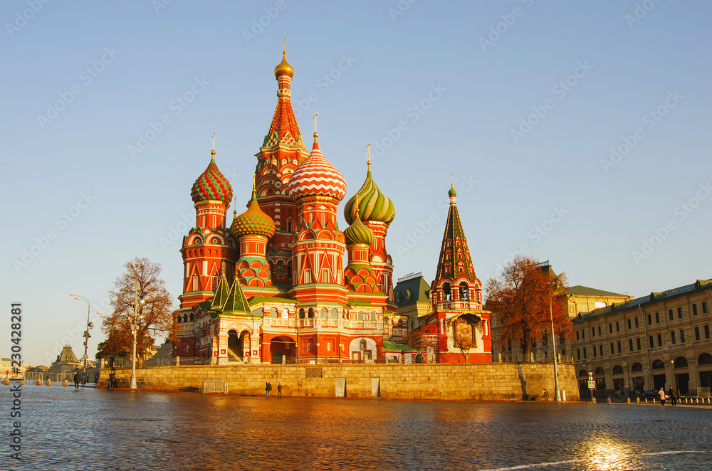 Moscow, Russia, Red square,view of St. Basil's Cathedral