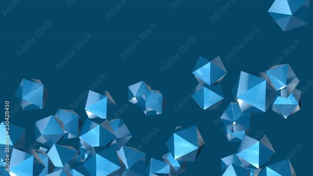 4k Abstract 3d polyhedron space diamonds gems ores crystals candy particle design technology art background. 4k Abstract 3d polyhedron space diamonds gems ores crystals candy particle design technology art background.