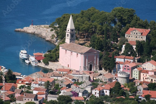 view on Veli Losinj, , island Losinj, Croatia photo