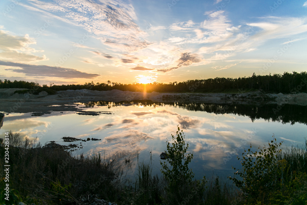 Sunset with reflection in water