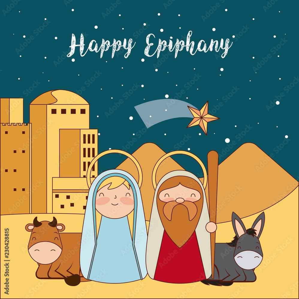 Naklejka premium manger epiphany christmas