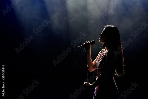 Singer woman on stage