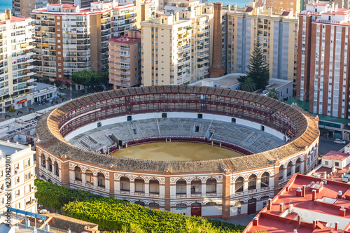 Obraz na płótnie Plaza de Toros de Malagueta bullring in Malaga, Andalusia, Spain w salonie