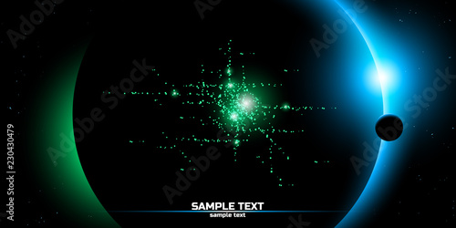 strange planet in space, sci fi alien planet background