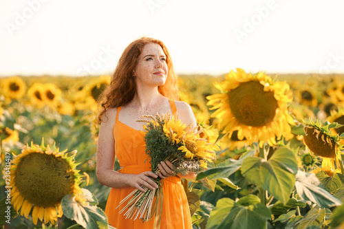 Beautiful redhead woman in ...