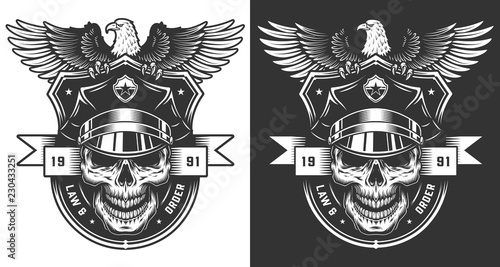 Vintage policeman label concept