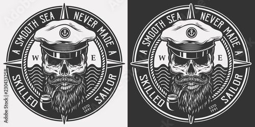 Vintage monochrome marine logo