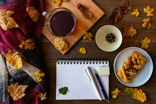 Autumn Inspiration Flatlay with copy space photo