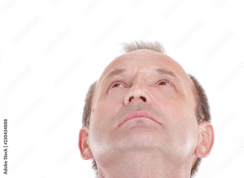 Fototapeta premium close up.businessman looking at copy space. photo on white background