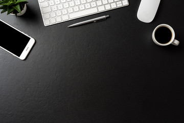 Modern office desktop with copy space