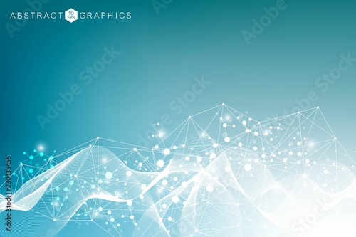 Big Data Visualization Background. Modern futuristic virtual abstract background. Science network pattern, connecting lines and dots. Global network connection vector.
