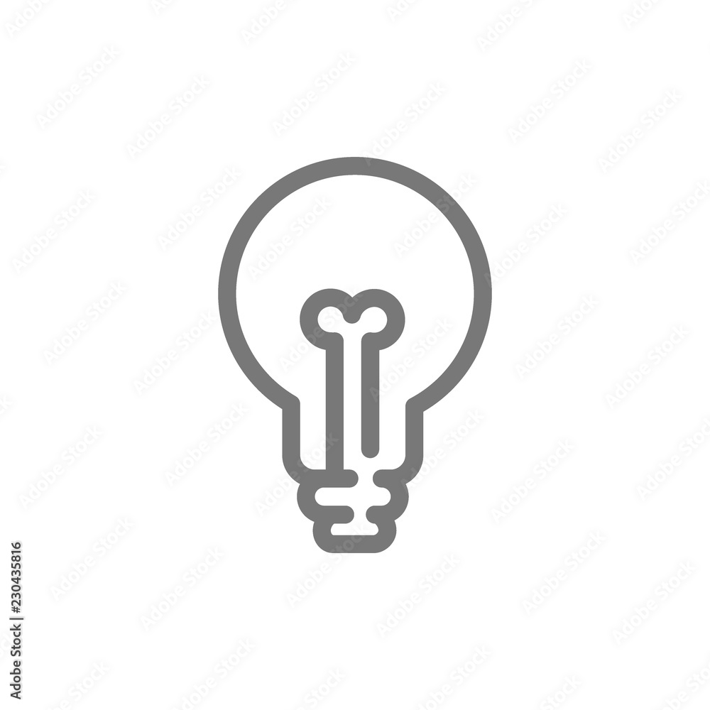 Simple light bulb line icon. Symbol and sign illustration design. Isolated on white background Simple light bulb line icon. Symbol and sign illustration design. Isolated on white background