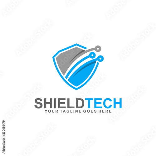 Shield or Technology logo design concept