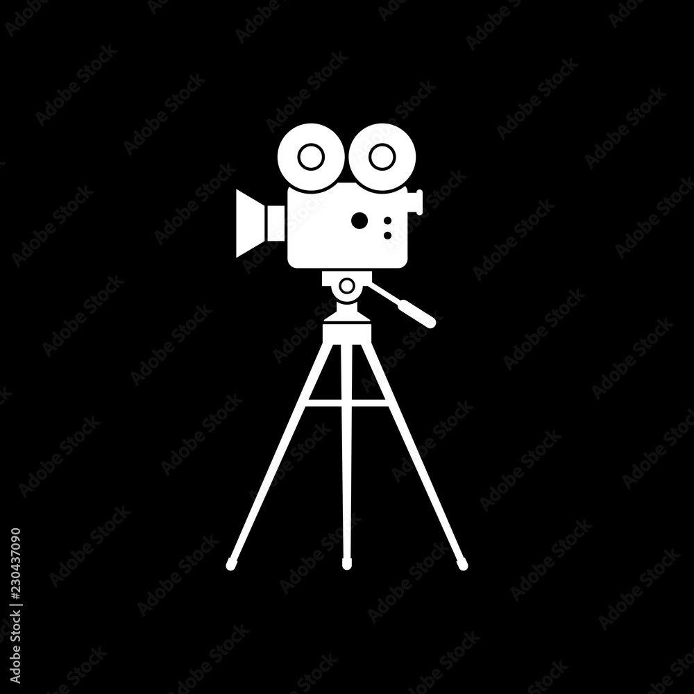 Premium Vector | Hand drawn camera photography logo studio photo on black  background