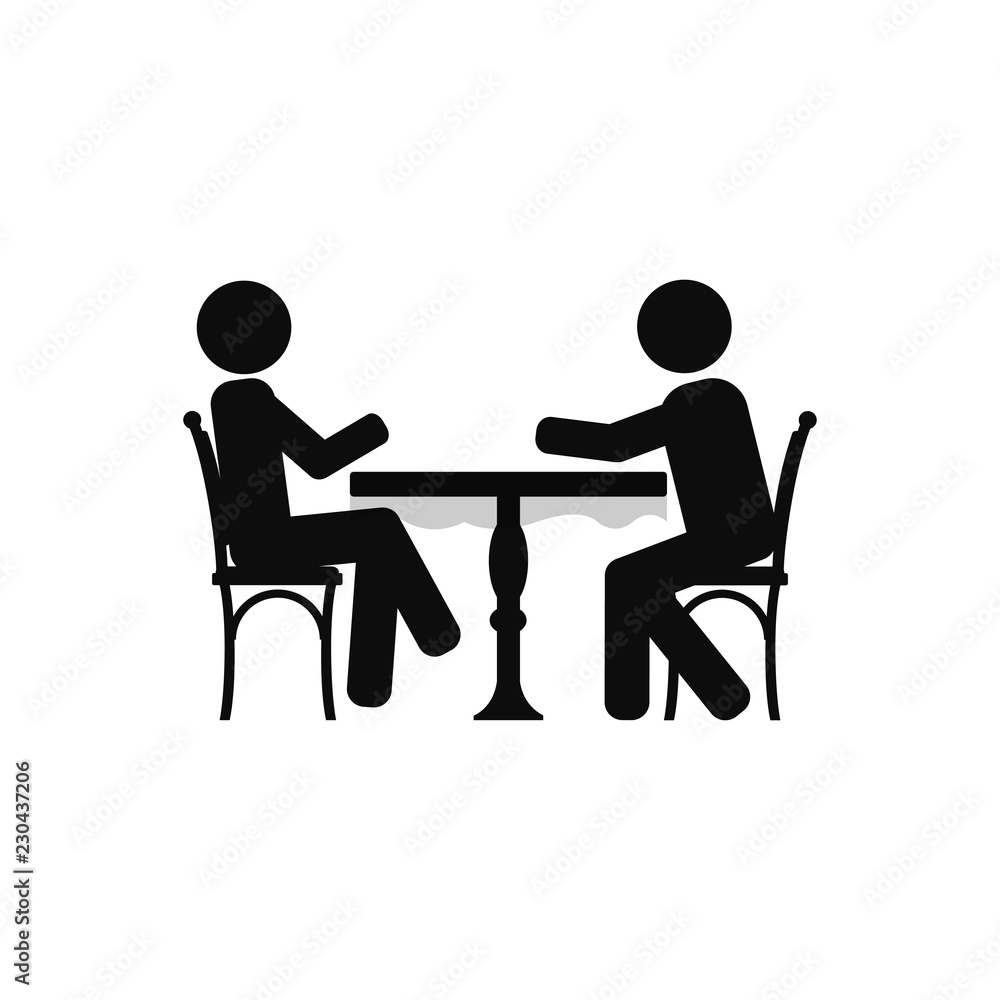 People at the table, interior for cafe icon vector illustration eps10. People at the table, interior for cafe icon vector illustration eps10.