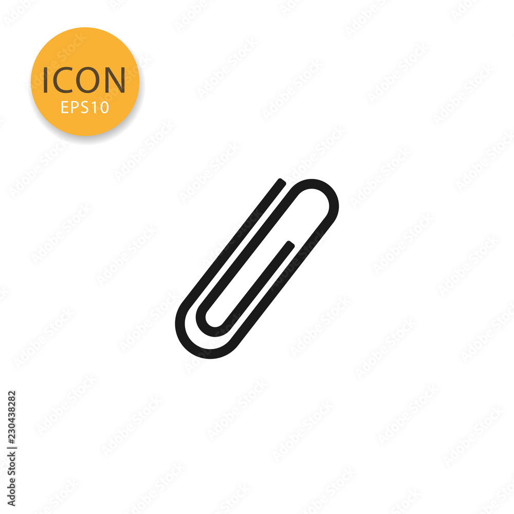 Obraz premium Paperclip icon isolated flat style.