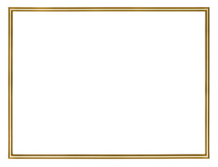 Thin gilded frame, isolated on a white background (design element)