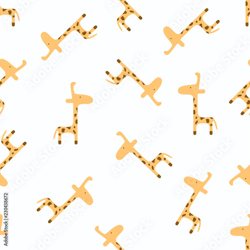 giraffe seamless pattern vector
