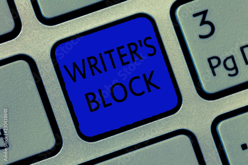 Writing note showing Writer s is Block. Business photo showcasing Condition of being unable to think of what to write. photo