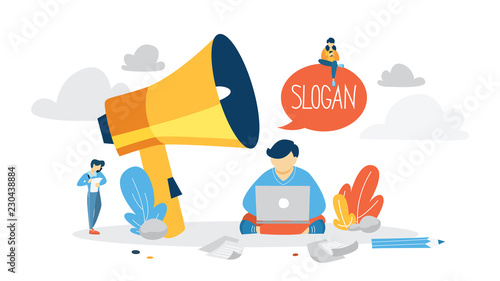 Slogan concept. Unique design of a company